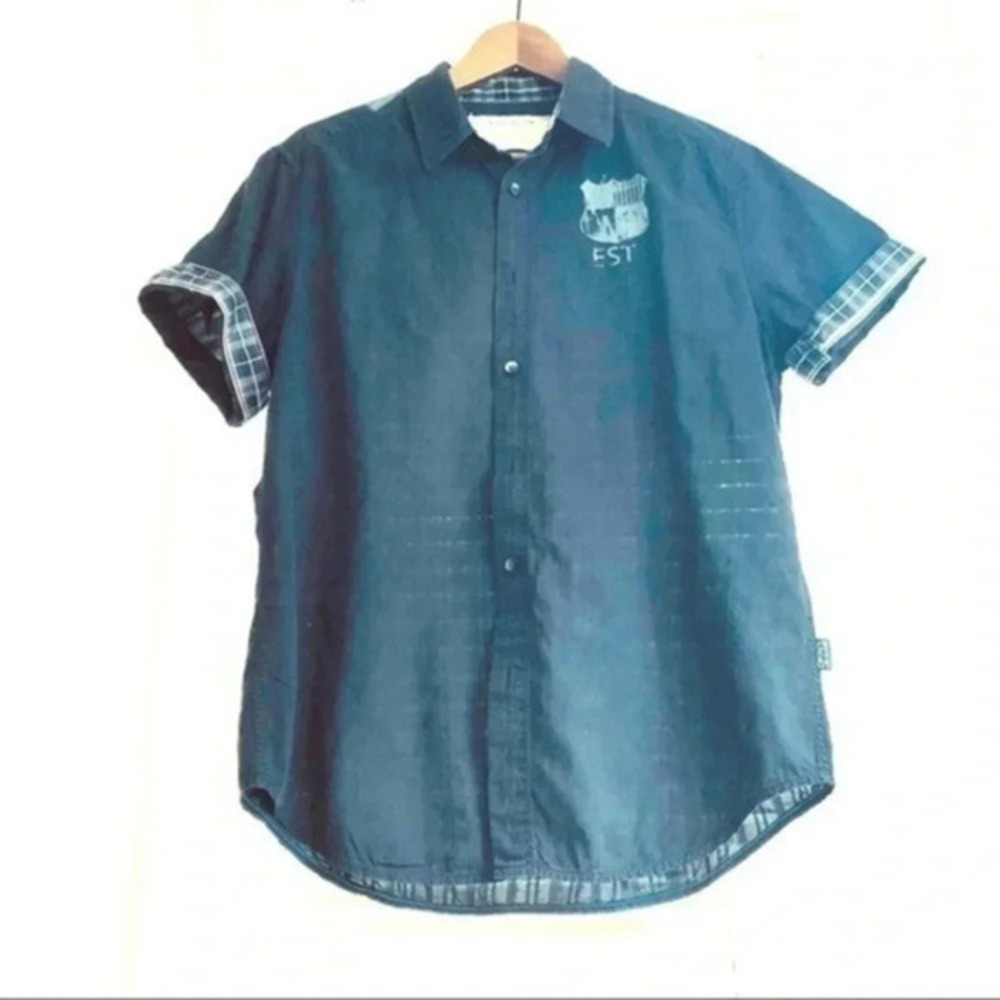 DKNY-men short sleeved shirt/black/Medium/…